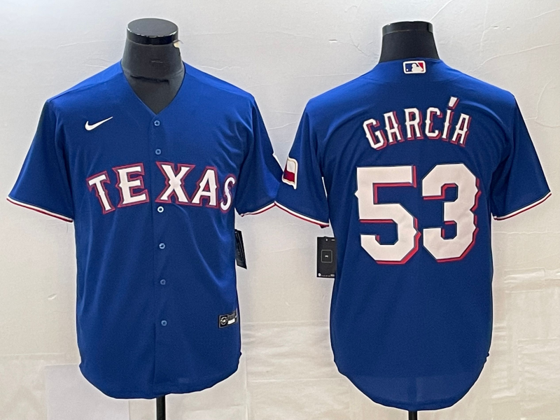 Men's Texas Rangers Adolis Garcia #53 Blue Baseball Jersey